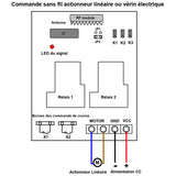Commande sans fil 12V 24V actionneur linéaire ou vérin électrique