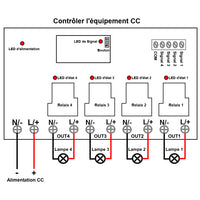 4 Voies CC 12V 24V Entrée Sortie 30A Étanche Interrupteur Sans Fil (Modèle: 0020474)