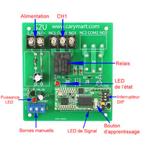 Longue Distance Étanche 1 Voie CC 10A Kit Interrupteur Sans Fil avec Télécommande (Modèle: 0020685)