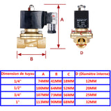 Électrovanne Électrique Étanche Normalement Fermée 12V 24V 220V (Modèle: 0022110)