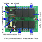 6 Voies CA 220V Interrupteur Sans Fil Longue Distance (Modèle: 0020451)