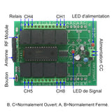 8 Canaux CC 9V 12V 24V Interrupteur Sans Fil avec Télécommande 433MHz (Modèle: 0020037)