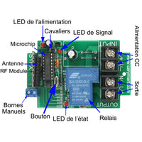 6 Étanche CC 30A Interrupteur Sans Fil et 1 Télécommande avec 6 Boutons (Modèle: 0020734)