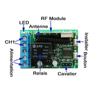 1 Canal 6V 9V 12V 24V Kit Télécommande Sans Fil Avec Fonction Retard (Modèle: 0020011)