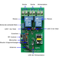 2 Canaux 6 KW 220V Kit Interrupteur Sans Fil Avec Télécommande (Modèle: 0020532)