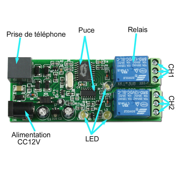 Mini CC 12V Module Relais de Commande Par Téléphone – Interrupteur