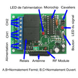 2 Canaux Interrupteur Sans Fil CC 6V 9V 12V 24V 10A Récepteur Radio (Modèle: 0020063)