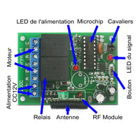 1 Voie 12V 24V 10A Interrupteur Sans Fil pour Moteur Électrique (Modèle: 0020203)