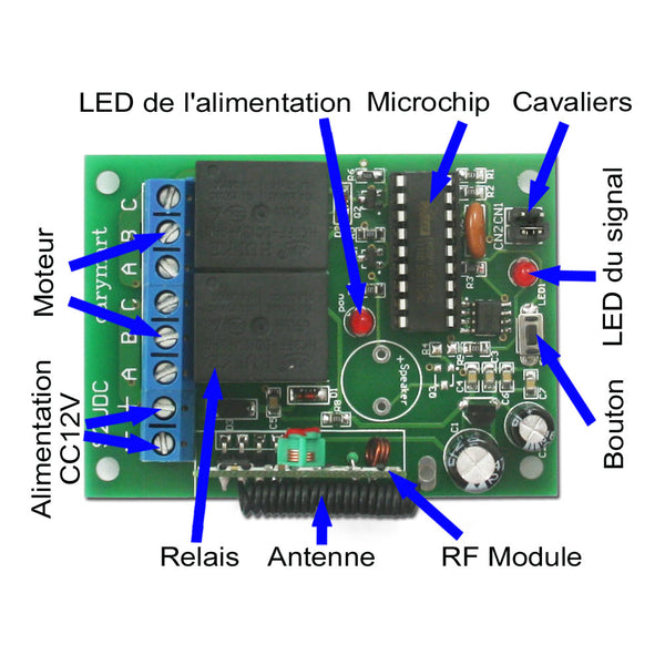 Kit Émetteur Récepteur Relais Sans Fil 9V 12V 24V 10A 1 Voie