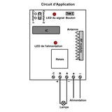 12 CC 12V Interrupteur Sans Fil et 1 Télécommande Radio avec 12 Boutons (Modèle: 0020494)