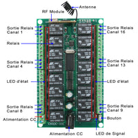 16 Canaux 12V 24V Interrupteur Sans Fil