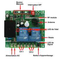 2 Canaux Kit Interrupteur Sans Fil Avec Télécommande Pour 380V Moteur Pompe (Modèle: 0020072)