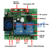 2 Canaux 380V Interrupteur Sans Fil  pour Équipement Électrique Triphasé (Modèle: 0020079)