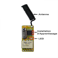 1 Canal CC 4~12V Mini Module Relais Kit Interrupteur Télécommande Sans Fil (Modèle: 0020643)