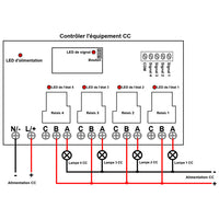 CC 6V 9V 12V 24V 30A Interrupteur Sans Fil avec Sortie Relais 4 Canaux (Modèle: 0020445)