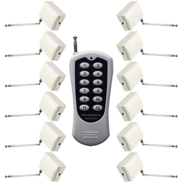 CC Kit Télécommande Sans Fil avec 12 Interrupteurs Radio et 1 Émetteur (Modèle: 0020359)