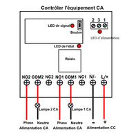 Commande Sans Fil Équipements CA Par 2 Canaux 12V Interrupteur Télécommande