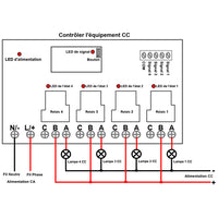 220V 6KW Interrupteur Relais Sans Fil 4 Voies Récepteur Radio (Modèle: 0020449)