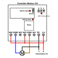 Commande Sans Fil Moteur Électrique CA 220V Par 2 Canaux 12V Interrupteur Télécommande