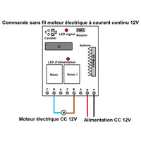 1 Voie Kit Interrupteur Sans Fil avec Télécommande et Moteur Électrique 12V (Modèle: 0020579)