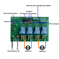 Kit Interrupteur Télécommande Sans Fil 12V 24V 2 Canaux pour CC Moteur Électrique (Modèle: 0020481)