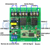 2 Canaux 10A Sortie Relais Récepteur Radio 220V Interrupteur Sans Fil (Modèle: 0020690)