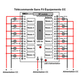 433MHz CC 9V 12V 24V Kit Interrupteur Sans Fil avec 12 Télécommandes (Modèle: 0020192)