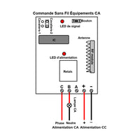 CC Interrupteur Sans Fil Récepteur Radio 1 Canal Sortie Relais 10A (Modèle: 0020043)