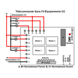 CC 6V 9V 12V 24V 5A Interrupteur Sans Fil avec Sortie Relais 4 Canaux (Modèle: 0020247)