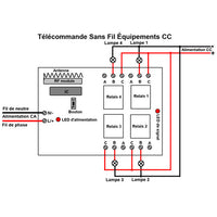 CA 220V Interrupteur Sans Fil avec 4 Canaux 10A Sortie Relais (Modèle: 0020401)