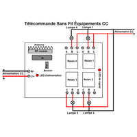 CC 6V 9V 12V 24V 10A Kit Télécommande Sans Fil avec Interrupteur Sortie Relais 4 Canaux (Modèle: 0020382)