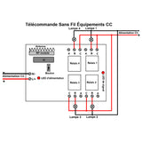 Deux 4 Canaux 9V 12V 24V Interrupteurs Radio et Une Télécommande Sans Fil (Modèle: 0020386)