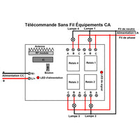 CC 6V 9V 12V 24V Interrupteur Sans Fil avec 4 Canaux 10A Sortie Relais (Modèle: 0020383)